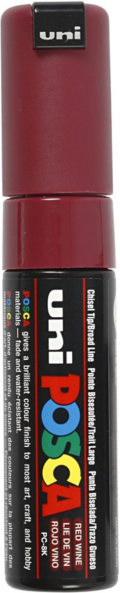 Uni Posca Marker, lijndikte: 8 mm,  PC-8K , red wine, breed, 1stuk [HOB-278050]